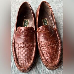 Cole Haan VINTAGE Woven Leather Classic Penny Loafers Slip-on Style Size 7.5